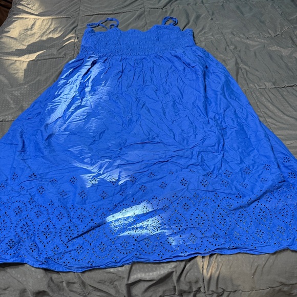 Old Navy Dresses & Skirts - Old Navy Women's Blue Eyelet Dress Size XXL Petite Xxlp Sleeveless Summer
